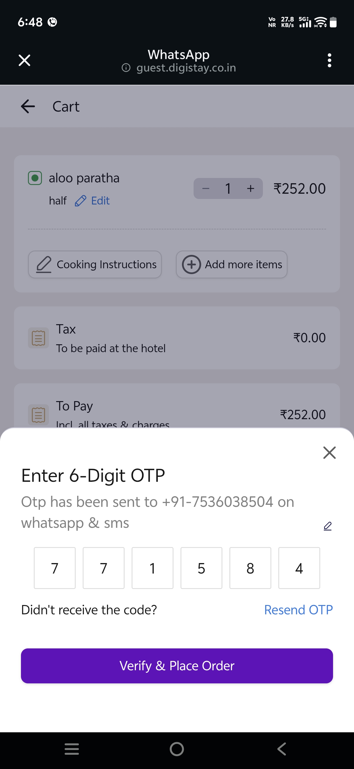 DigiStay Guest App Screen 6